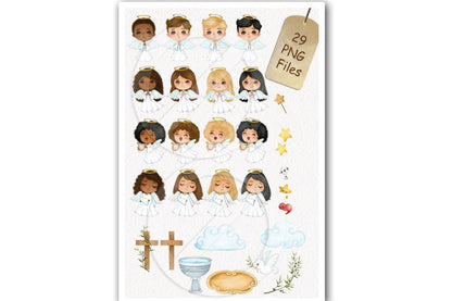 Angels clipart , Cute angels Bundle set instant download PNG file - 300 dpi