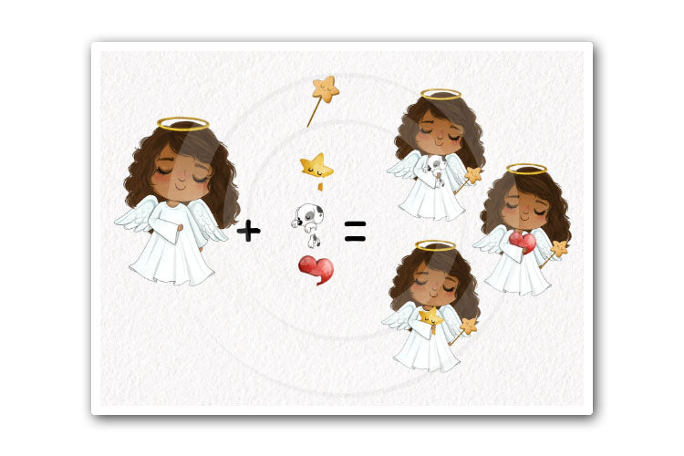 Angels clipart , Cute angels Bundle set instant download PNG file - 300 dpi