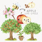 Apple Life Cycle Clip Art ,PNG files 300 dpi.