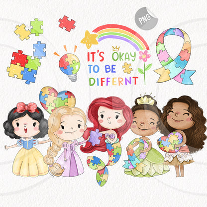 Autism Puzzle Awareness  clipart, instant download PNG file - 300 dpi