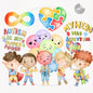 Autism boys Awareness  clipart, instant download PNG file - 300 dpi