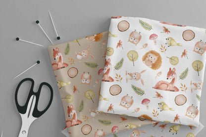 Autumn Animals Seamless Pattern, instant download PNG file - 300 dpi