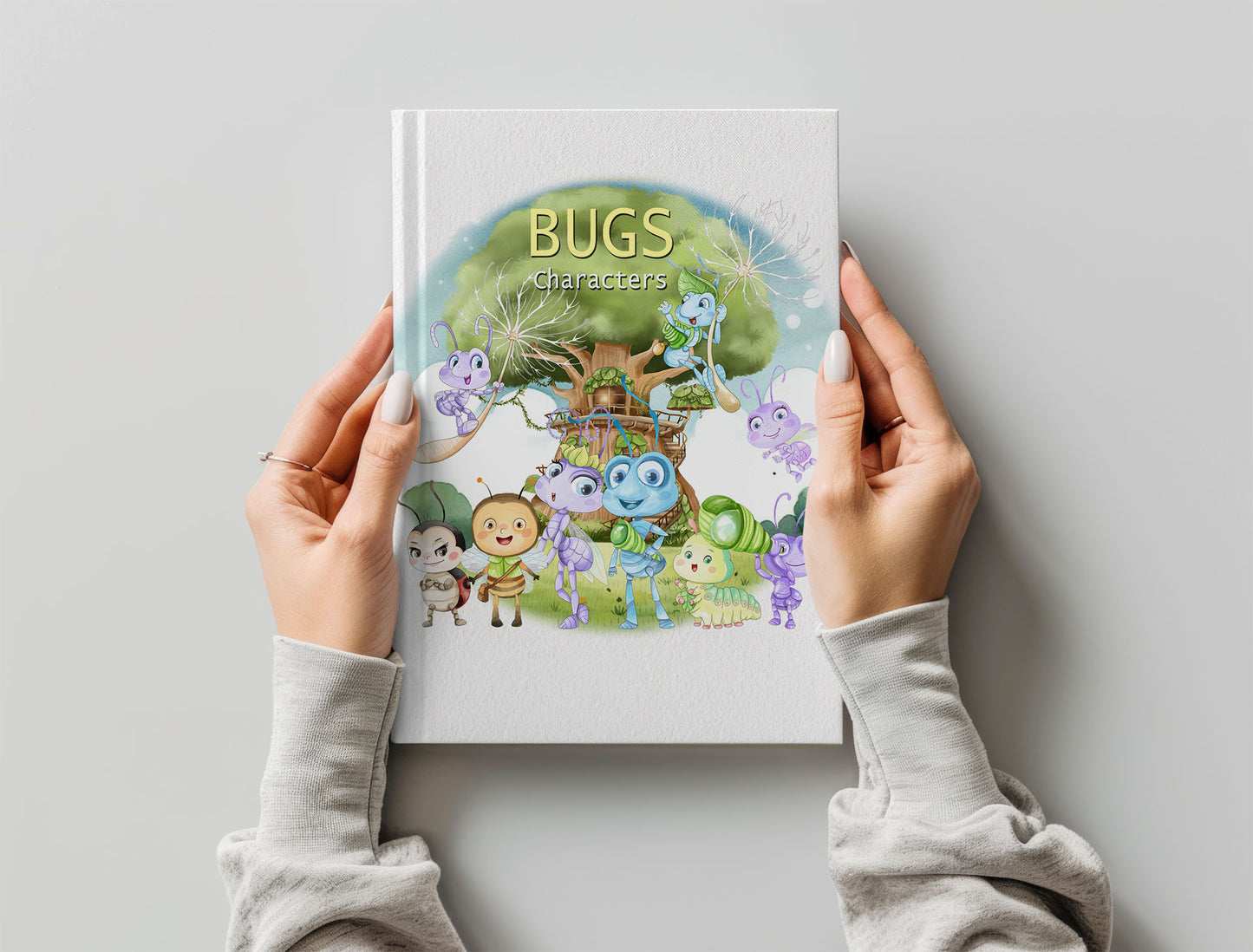 Cute Bugs characters Clipart, Hand drawn clipart, PNG files.