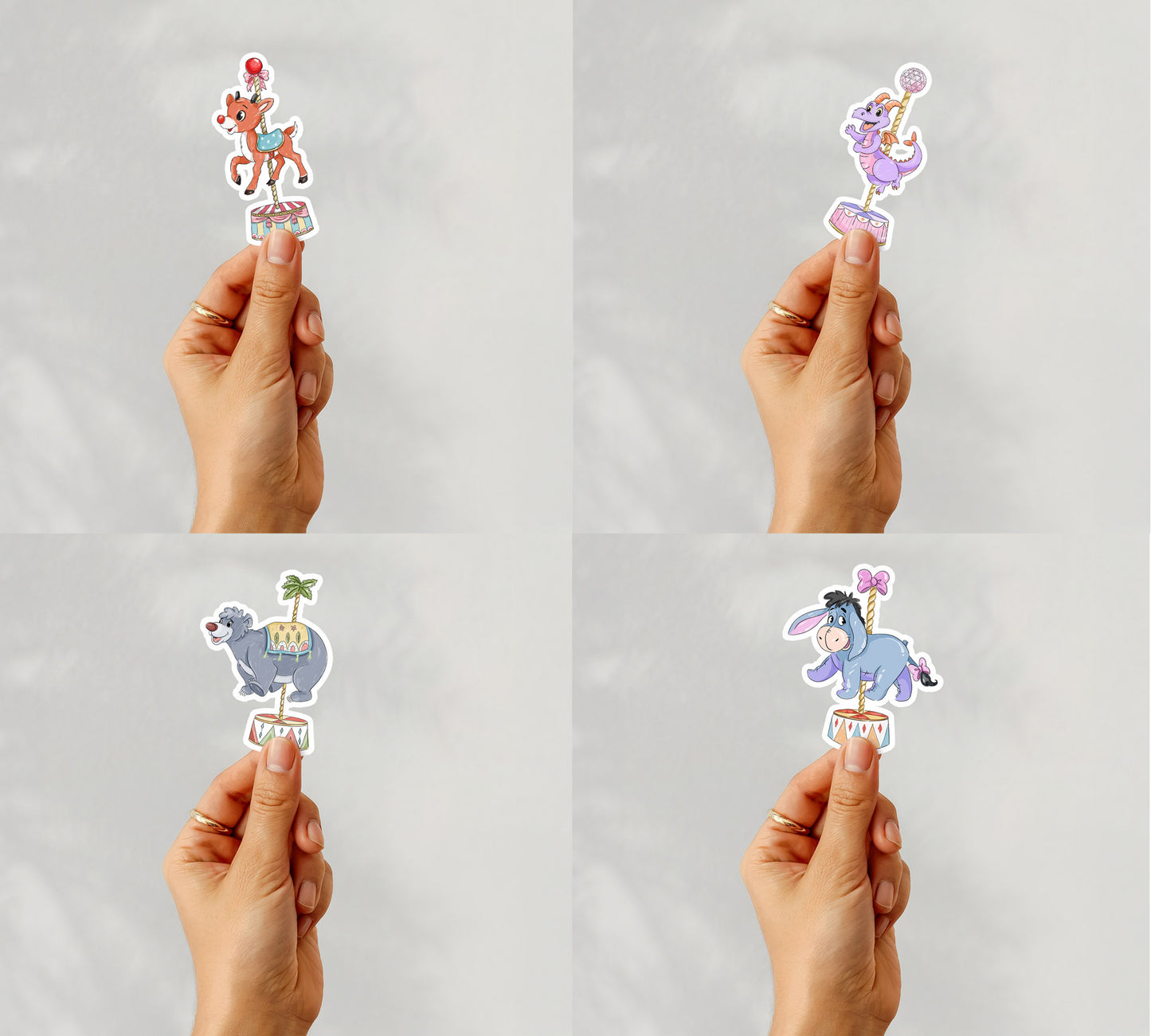 Animals Carousel clipart set 1 PNG file.
