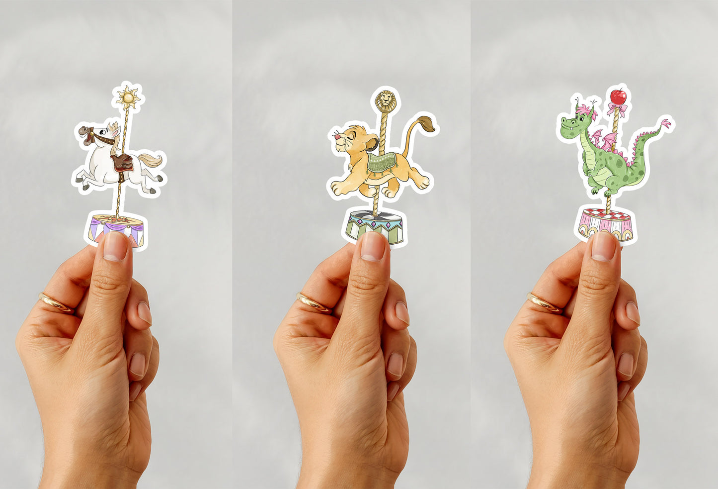 Animals Carousel clipart set 2 PNG file.