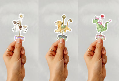 Animals Carousel clipart set 2 PNG file.