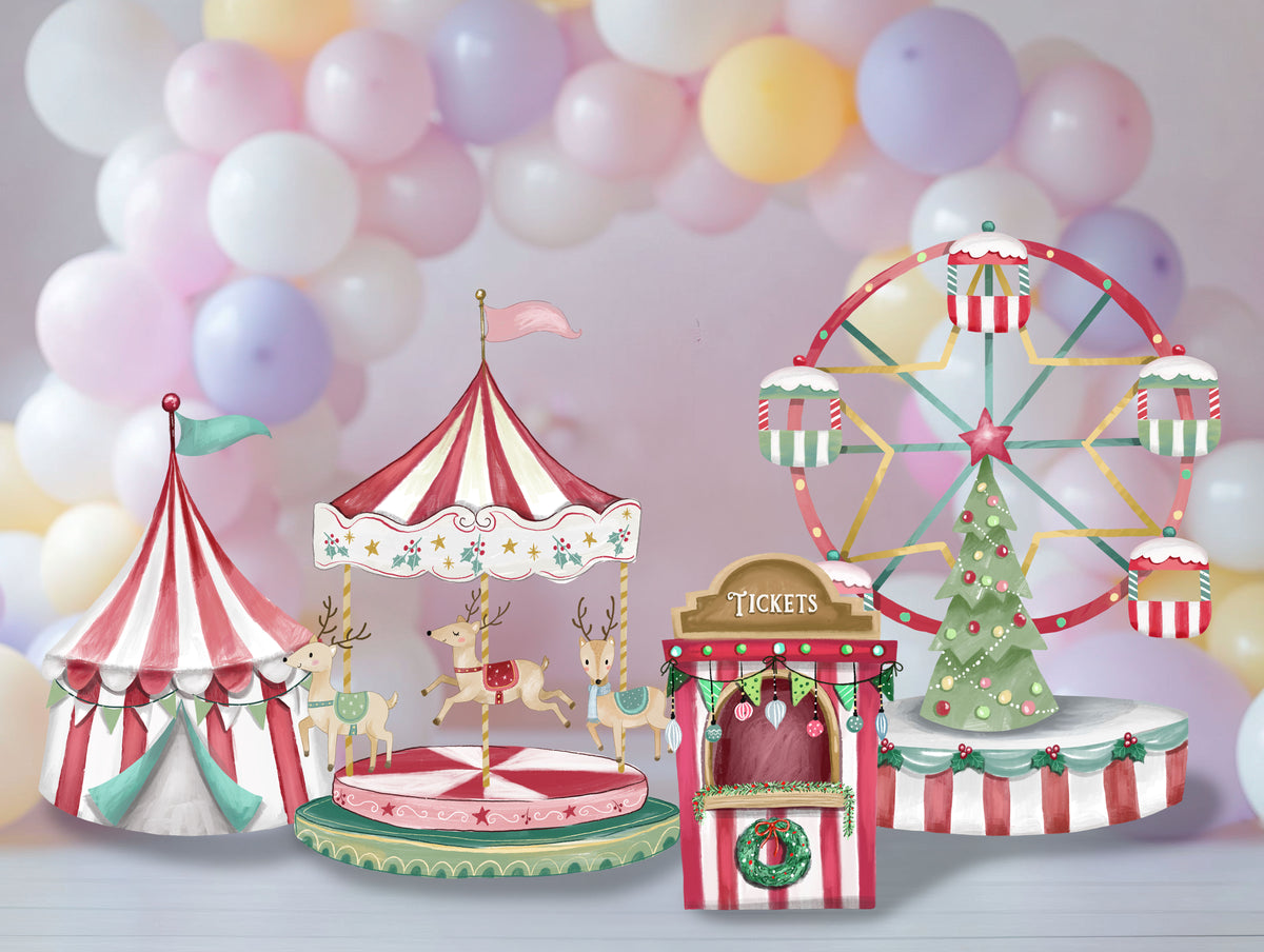 Christmas Carnival clipart PNG files.