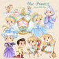 Blue princess clipart instant download PNG file - 300 dpi