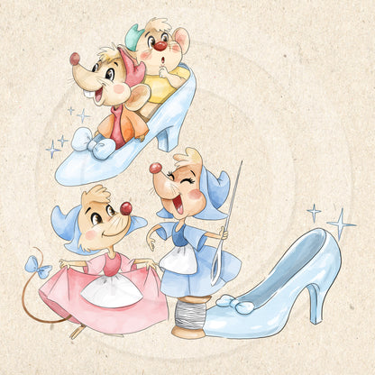 Blue princess clipart instant download PNG file - 300 dpi