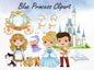 Blue princess clipart instant download PNG file - 300 dpi