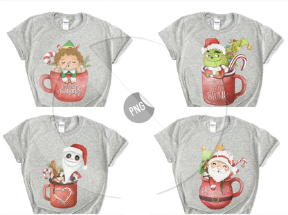 Christmas Cups clipart set1 Instant download PNG file - 300 dpi