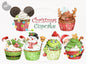 Christmas Cupcake clipart Instant download PNG file - 300 dpi