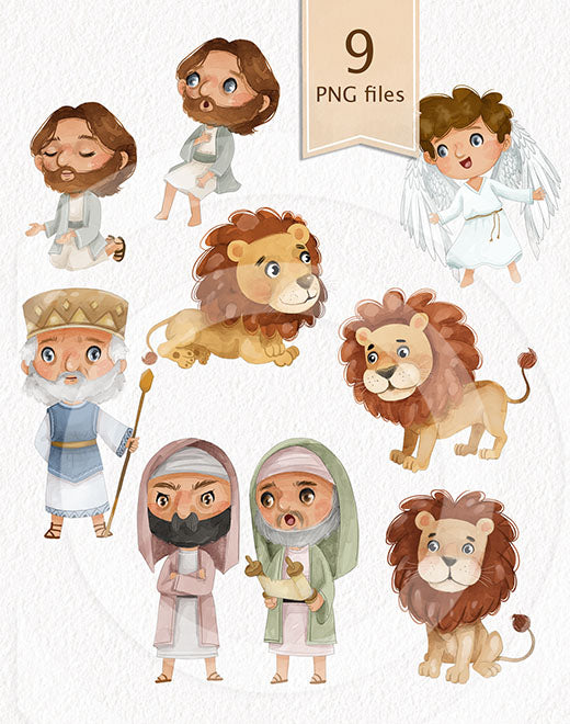 Daniel In The Lions Den Clip Art ,Religion, Bible stories Clipart PNG files