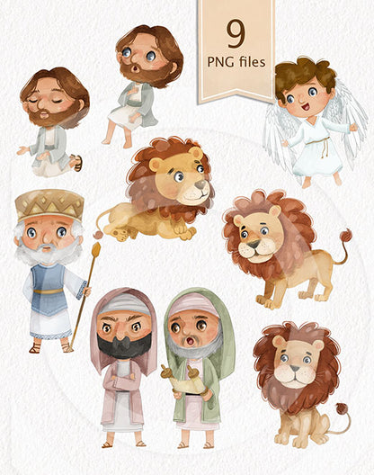 Daniel In The Lions Den Clip Art ,Religion, Bible stories Clipart PNG files