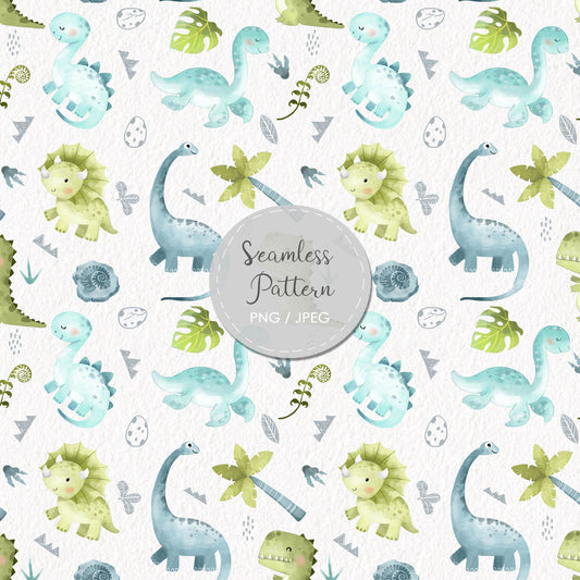 dinosaur Seamless Pattern, instant download PNG file - 300 dpi