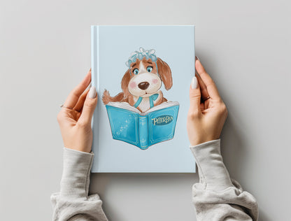 Cute Dogs reading book clipart , Hand drawn clipart, PNG file - 300 dpi