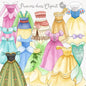 Princess dress clipart instant download PNG file - 300 dpi