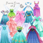 Princess dress clipart set 2  instant download PNG file - 300 dpi