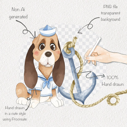 Sailor dogs clipart PNG files