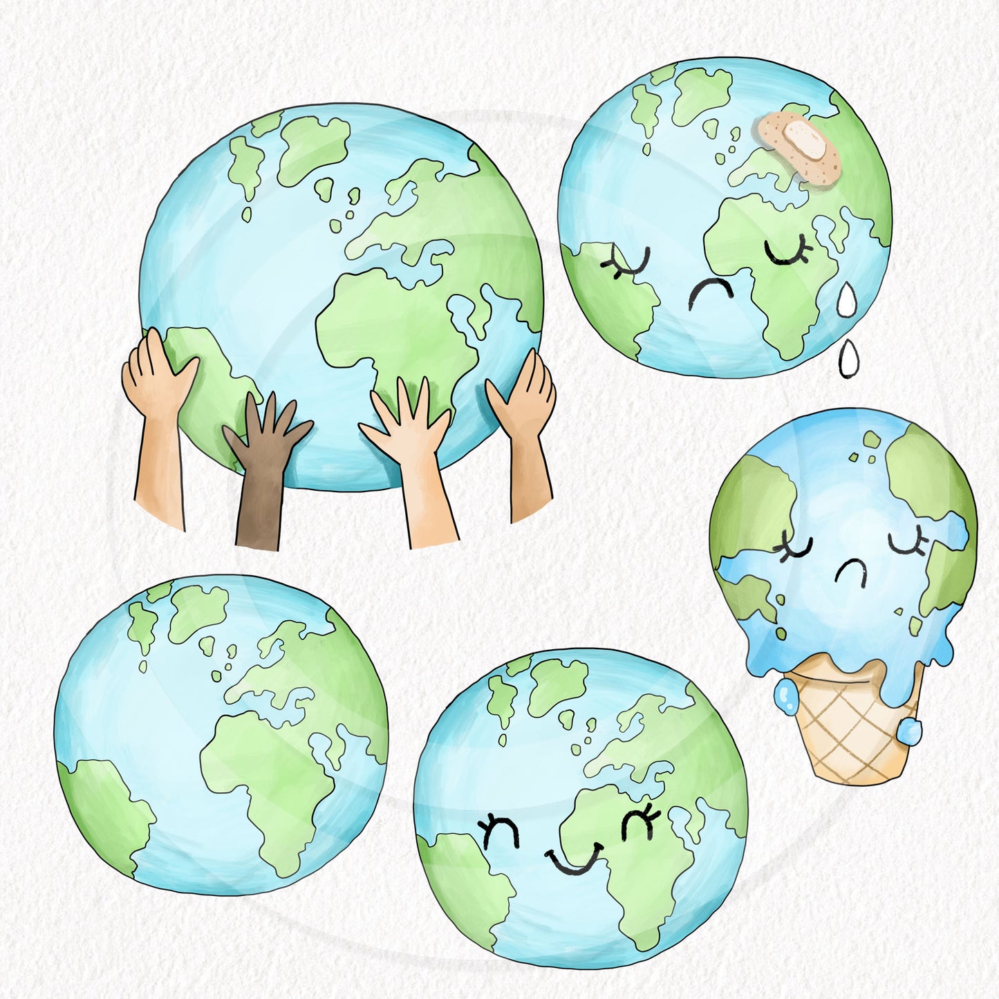 Earth Day Every Day clipart, instant download PNG file - 300 dpi
