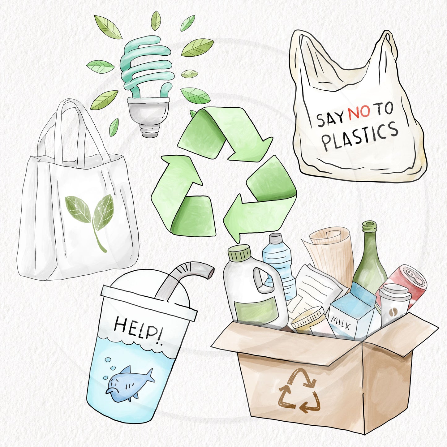 Earth Day Every Day clipart, instant download PNG file - 300 dpi