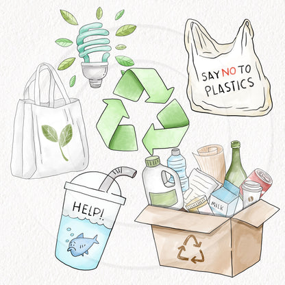 Earth Day Every Day clipart, instant download PNG file - 300 dpi