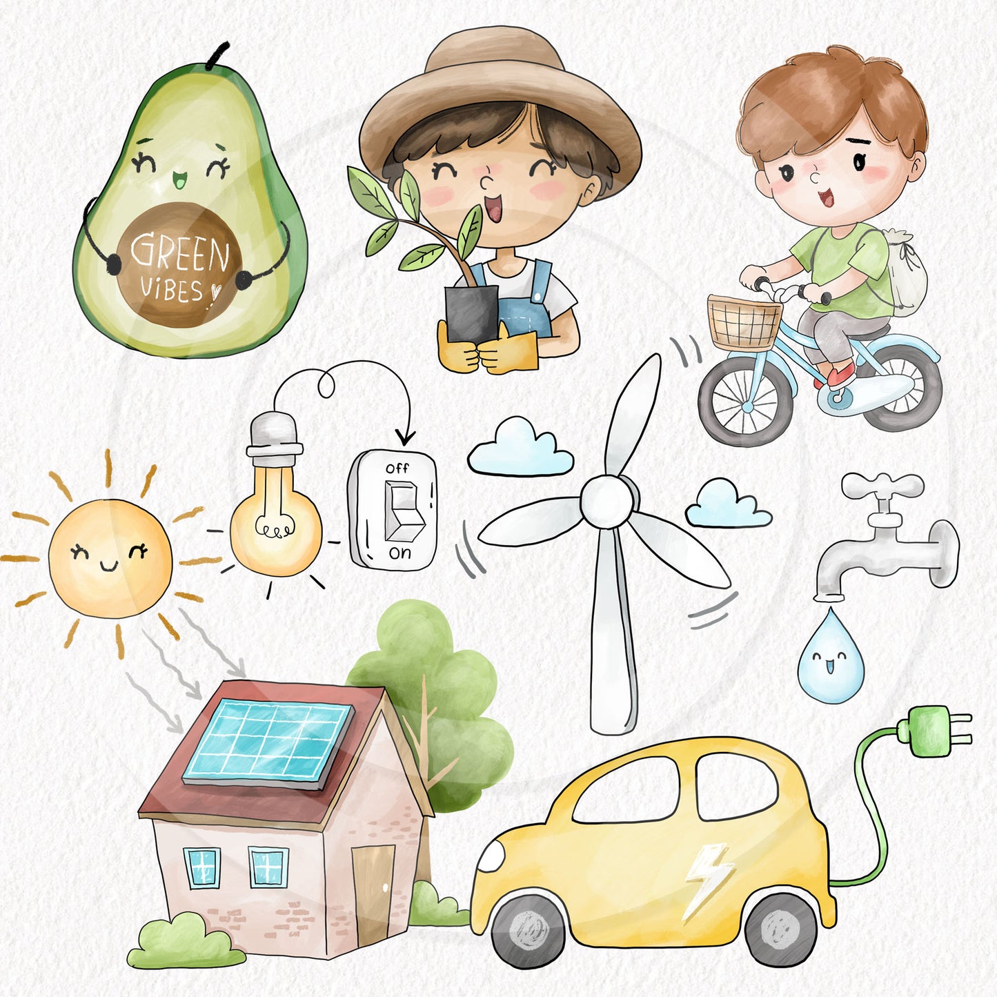 Earth Day Every Day clipart, instant download PNG file - 300 dpi