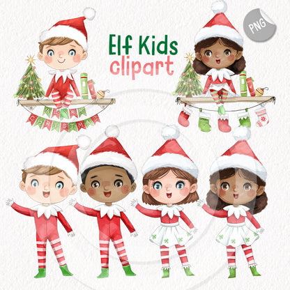 Christmas Elf clipart instant download PNG file - 300 dpi