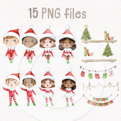 Christmas Elf clipart instant download PNG file - 300 dpi