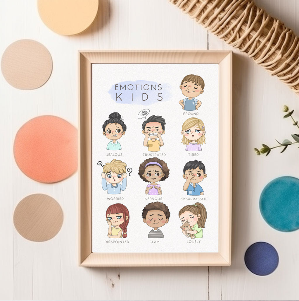 Emotions kids clipart set2, instant download PNG file - 300 dpi