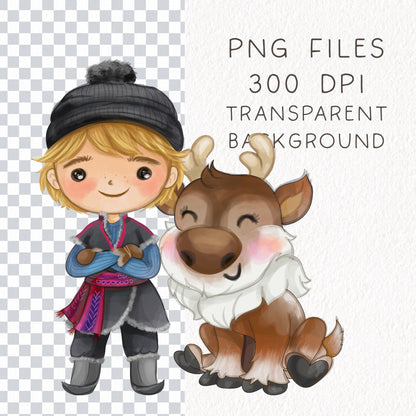 Snow princess bundle set , PNG files.
