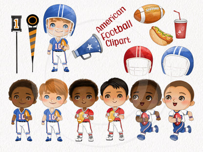 American football clipart, instant download PNG file - 300 dpi