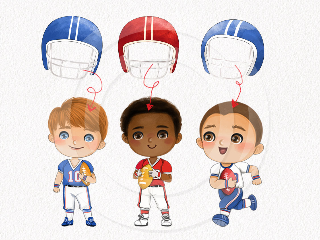 American football clipart, instant download PNG file - 300 dpi