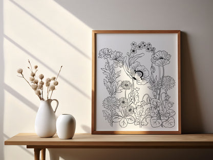 Flowers doodle PNG, Sublimation Designs, PNG file - 300 dpi.