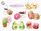 Cute food Clipart Set 1, Valentine Clipart, instant download PNG file - 300 dpi