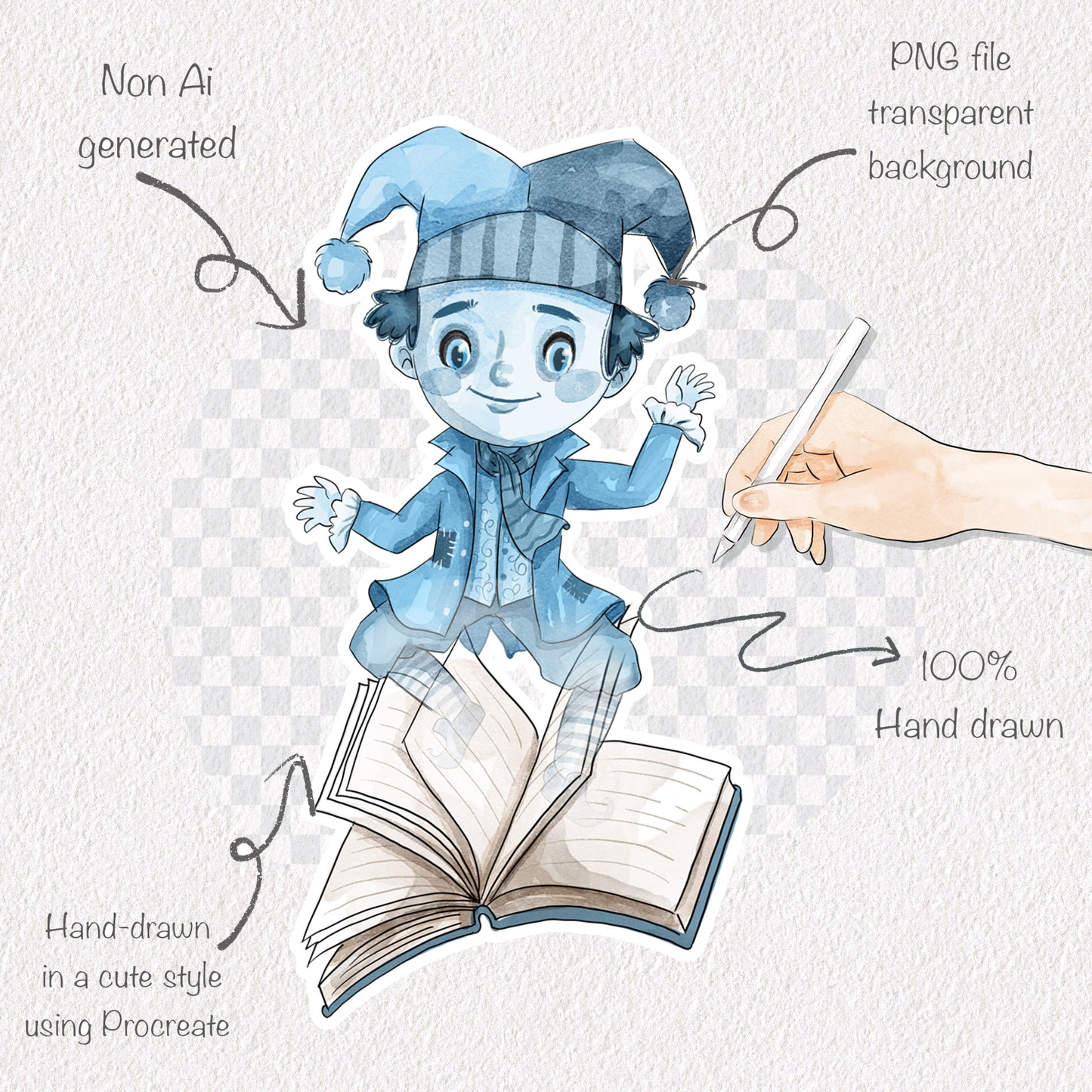 Horror Books club story clipart, instant download PNG file - 300 dpi