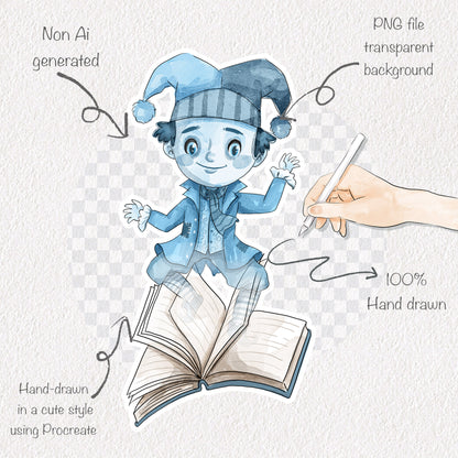 Horror Books club story clipart, instant download PNG file - 300 dpi