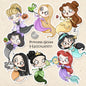 Princess Ghost Halloween Clipart PNG files.