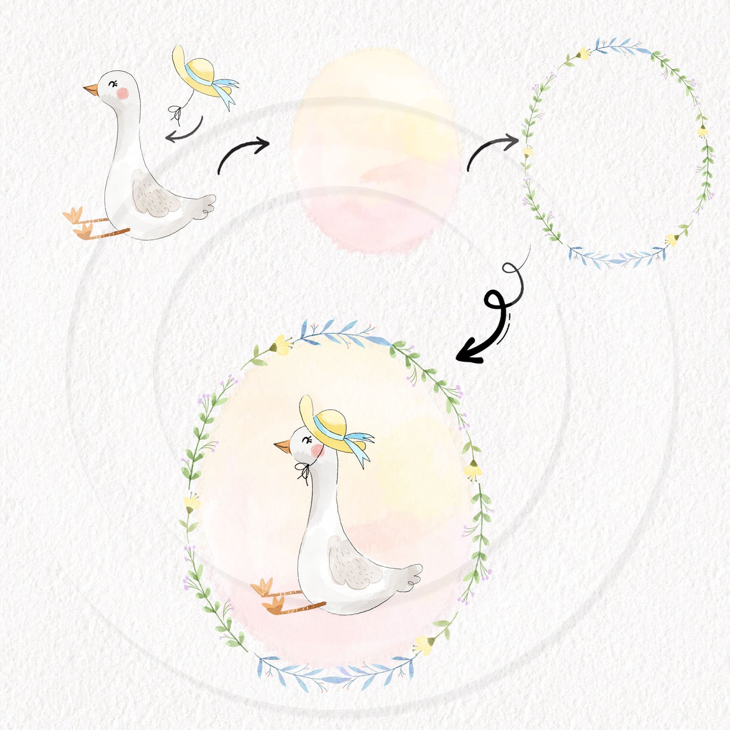 Silly Goose ClipArt set  instant download PNG file - 300 dpi