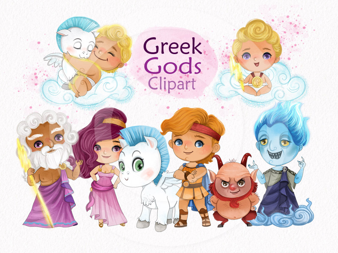 Greek gods clipart inspiration clipart PNG files instant download PNG file - 300 dpi.