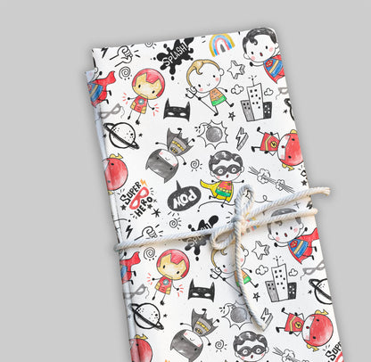 Cute Hero Hand Drawn ,doodle clipart, Seamless Pattern, instant download PNG file - 300 dpi