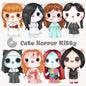 Cute horror Kitty, Halloween Clipart Set, Spooky Halloween Cat PNG clipart instant download PNG file - 300 dpi