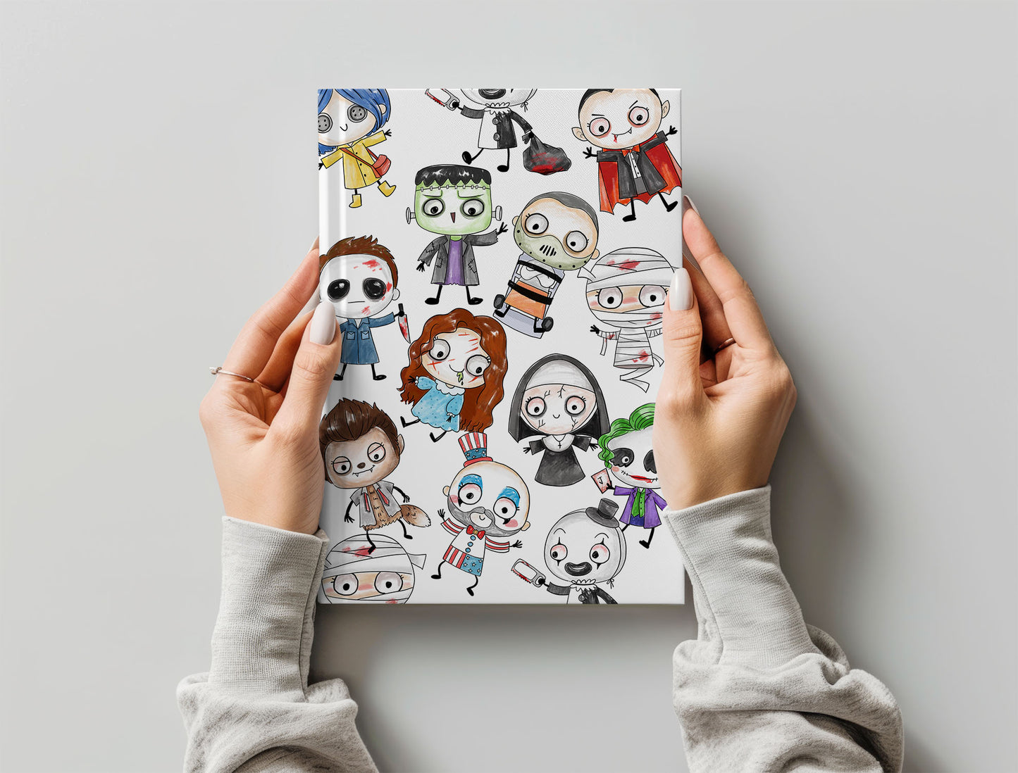Halloween doodle characters clipart set2 PNG files.