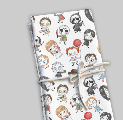 Halloween doodle characters clipart set 1 PNG files.