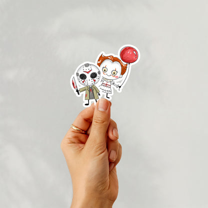 Halloween doodle characters clipart set 1 PNG files.