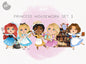 Cute Princess housework clipart set1 instant download PNG file - 300 dpi