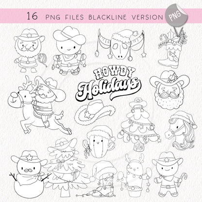 Howdy Christmas Clipart , PNG file - 300 dpi