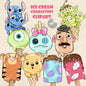Cute Characters Ice Cream Clipart , PNG file - 300 dpi