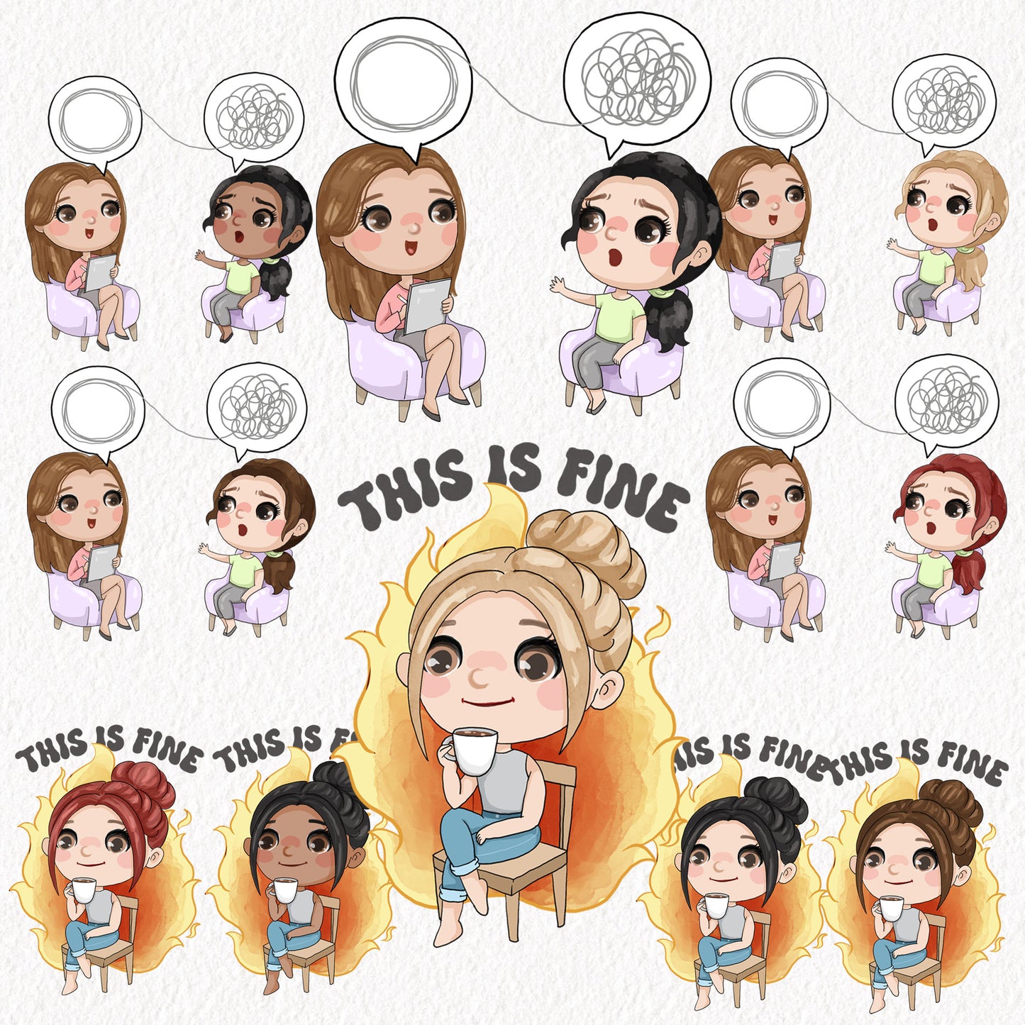 Therapist girl Clipart , This is fine clipart, instant download PNG file - 300 dpi