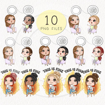 Therapist girl Clipart , This is fine clipart, instant download PNG file - 300 dpi
